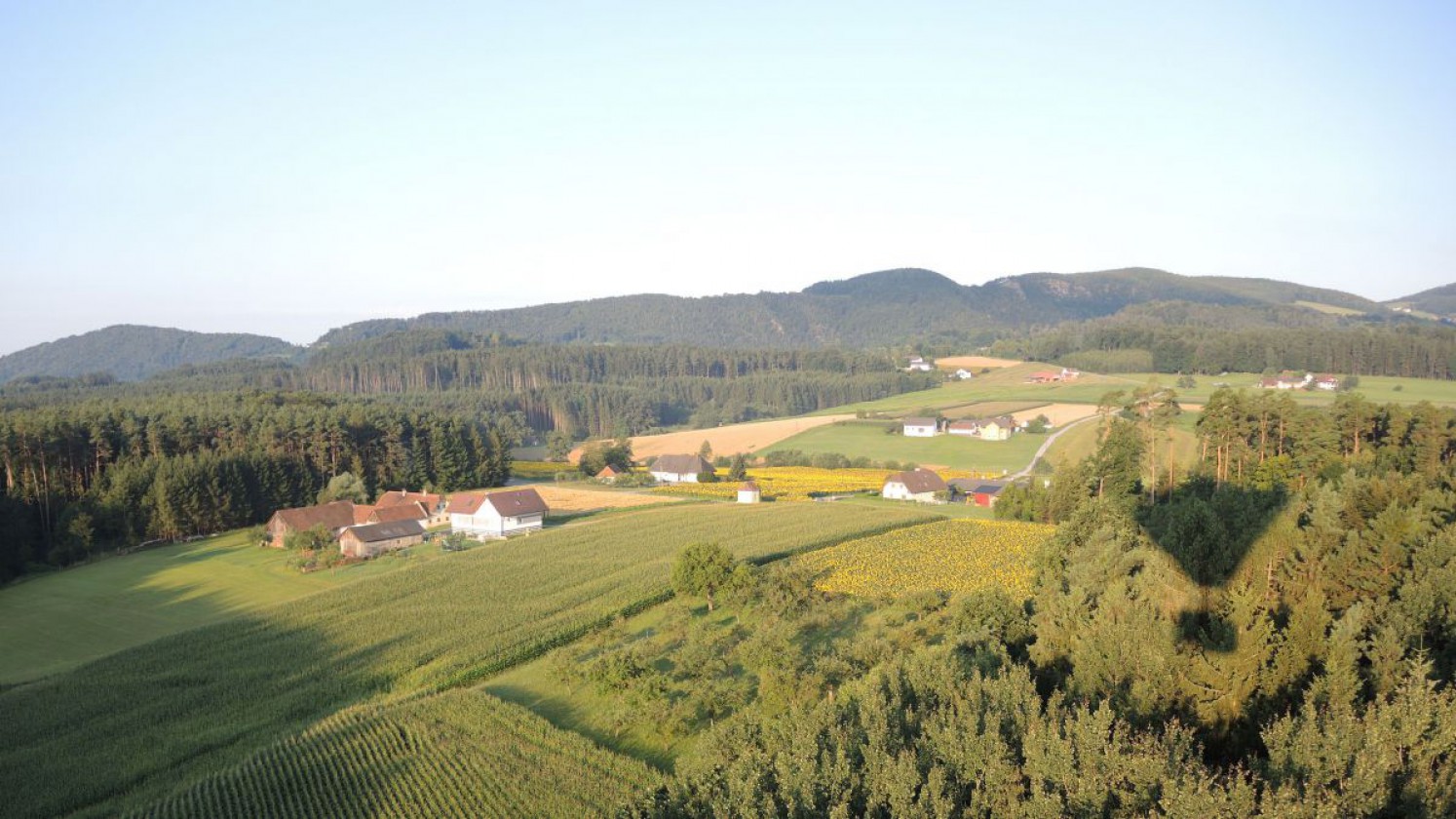Landschaft in Niederösterreich von oben gesehen